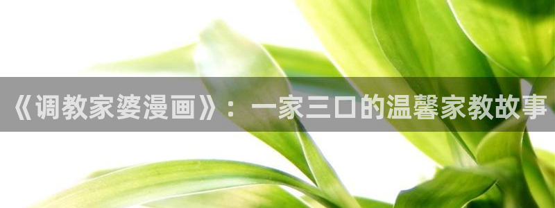 汗汗漫画网sss：《调教家婆漫画》：一家三口的温馨家教故事